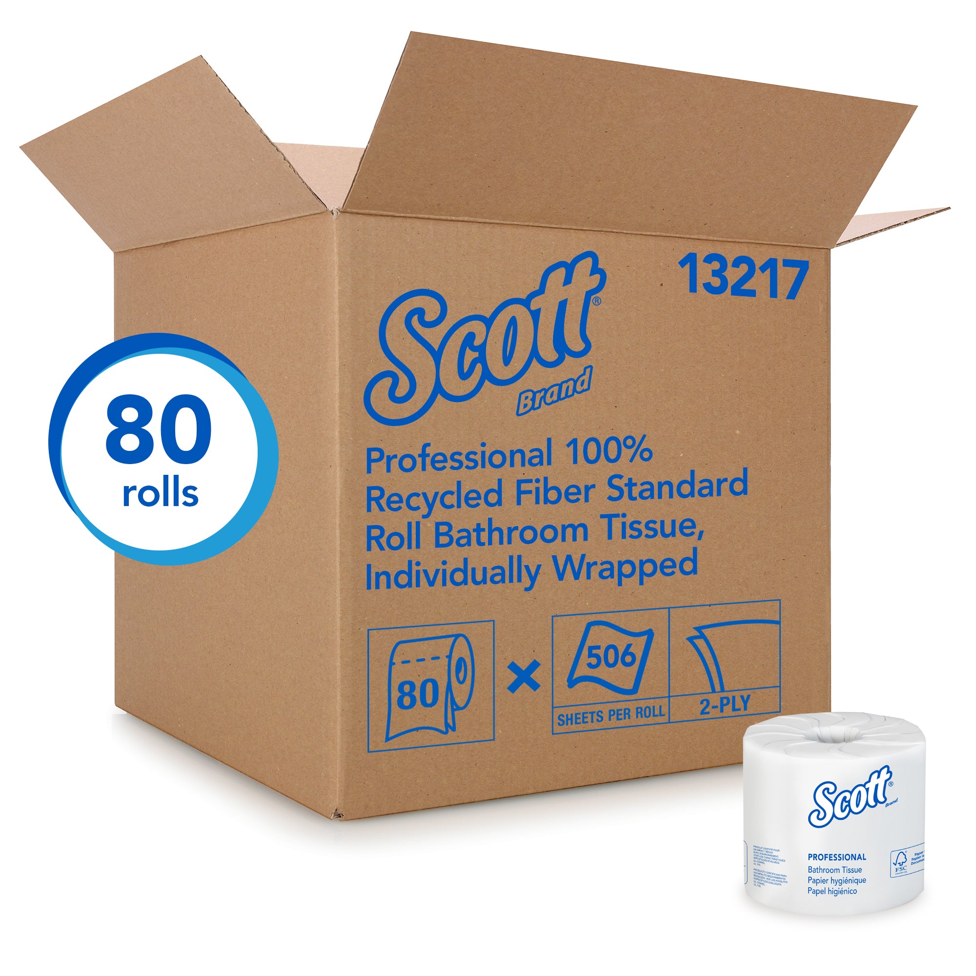 Scott Standard Roll Bath Tissue 100% Recycled