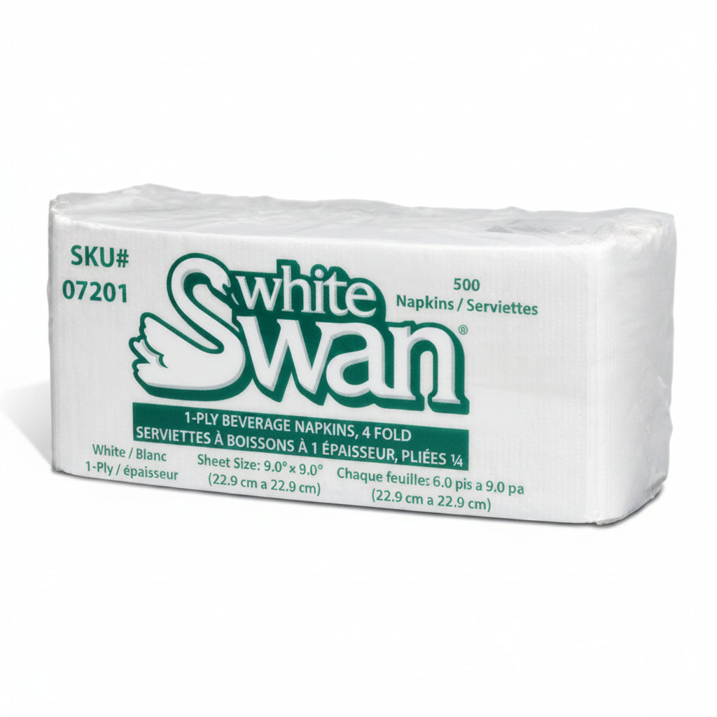 White Swan Beverage Napkin