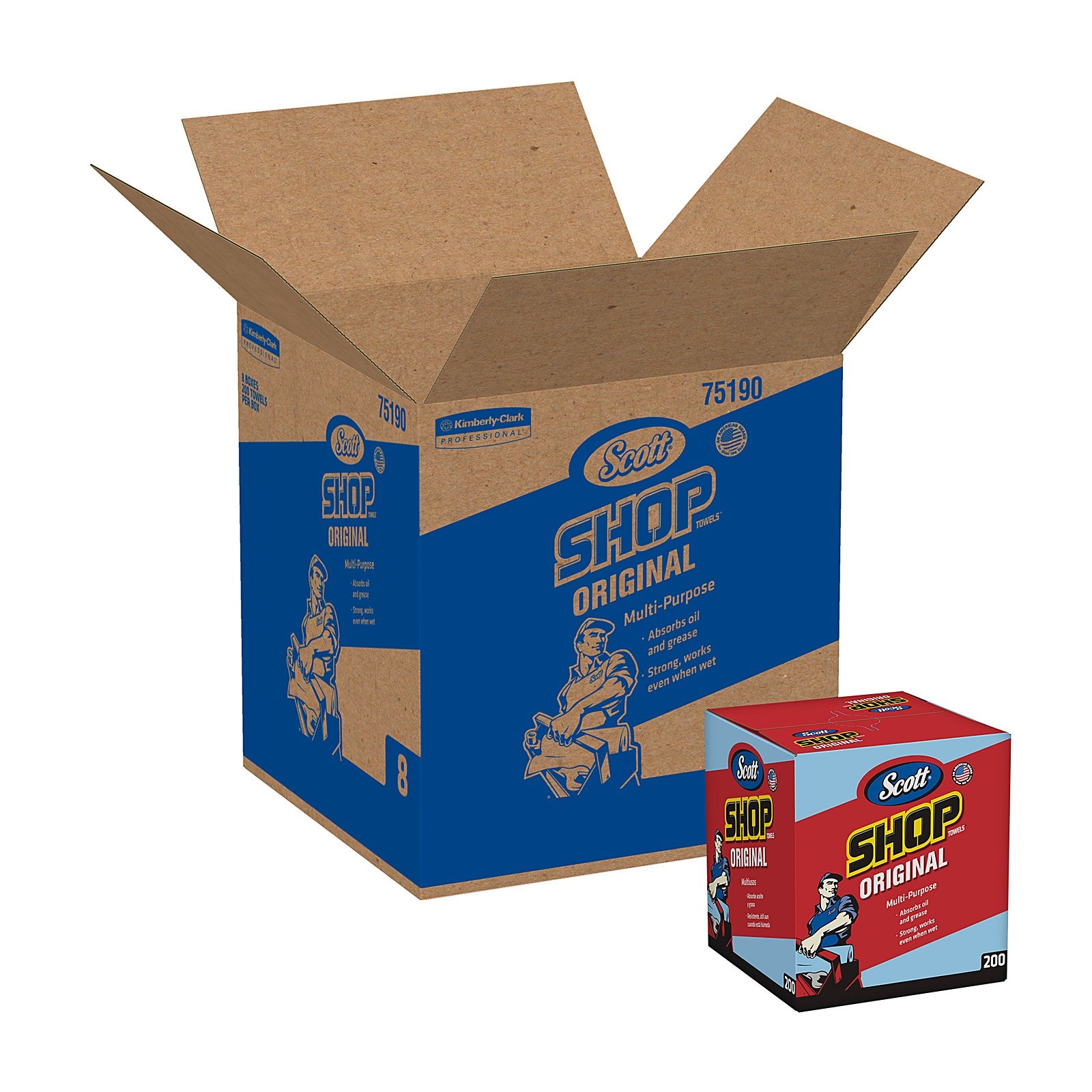 Scott Shop Towels Blue Pop-Up Box