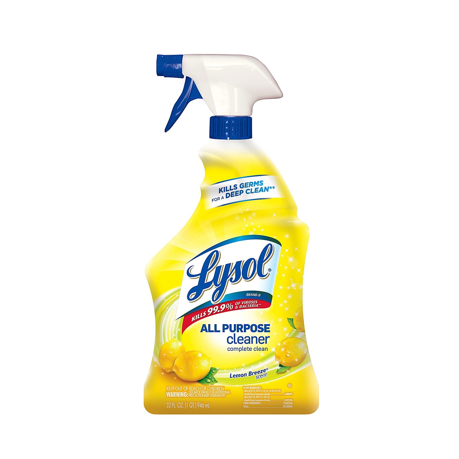 Lysol All Purpose Cleaner 32 oz Spray, Lemon Breeze