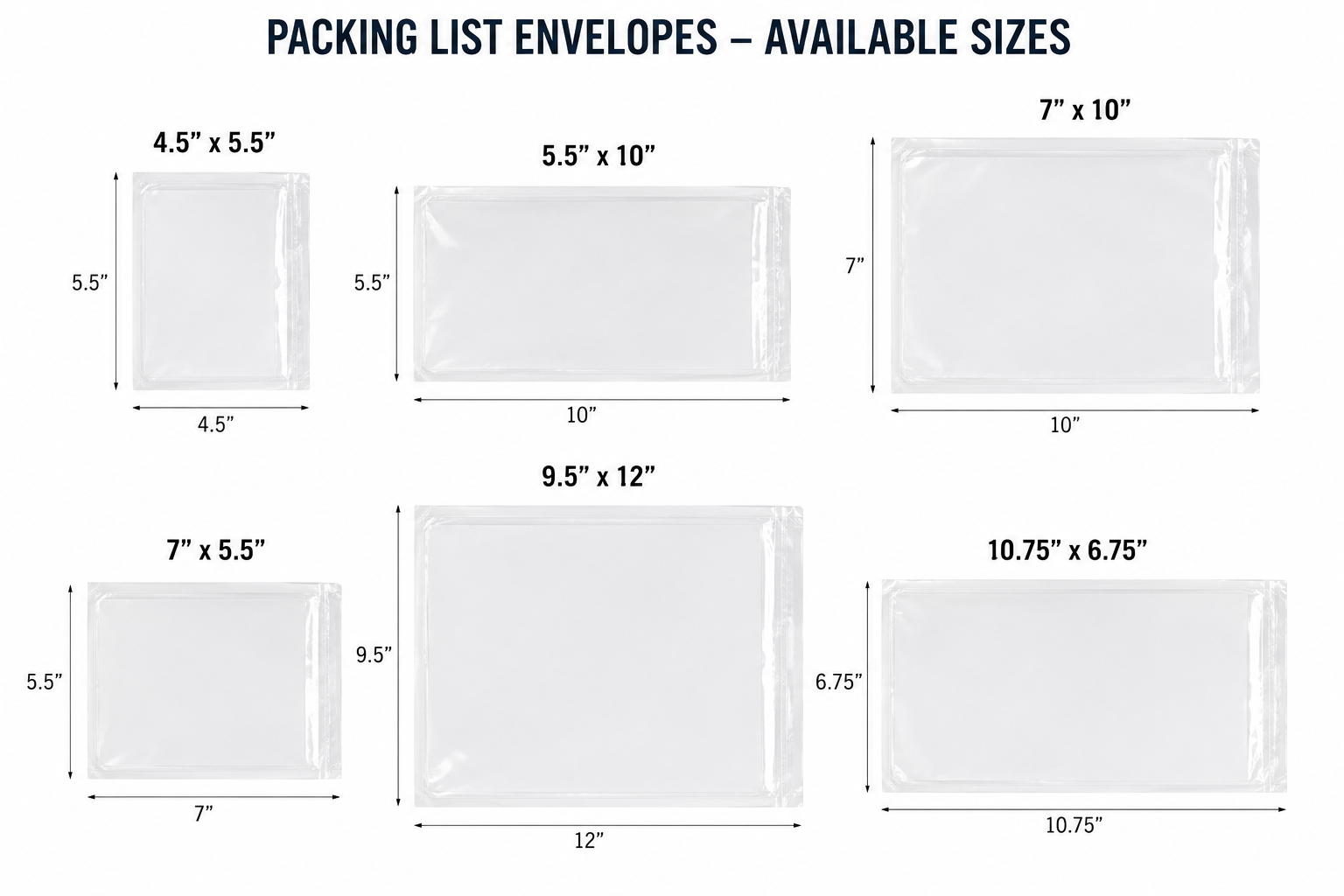 Clear Packing List Envelopes