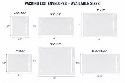 Clear Packing List Envelopes