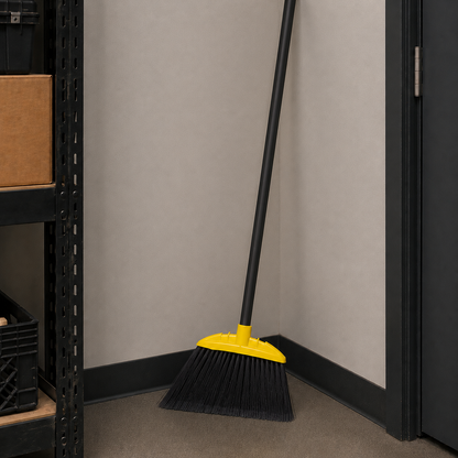 Jumbo Smooth Sweep Angle Broom Black with Metal Handle