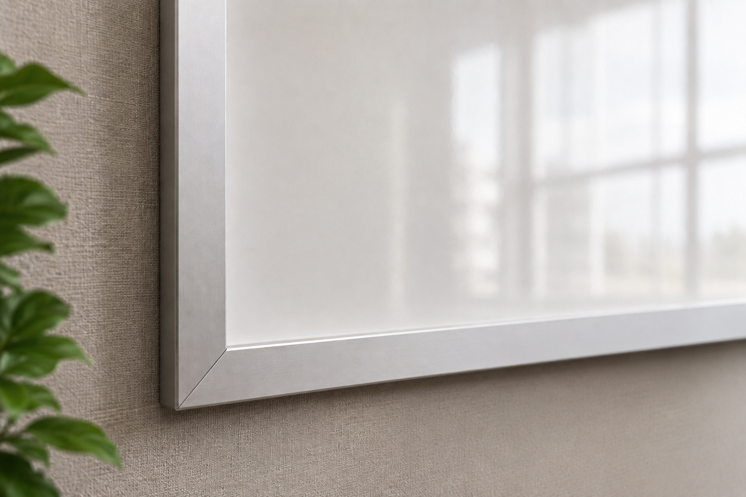 Standard High Gloss Whiteboard with J-Trim Frame