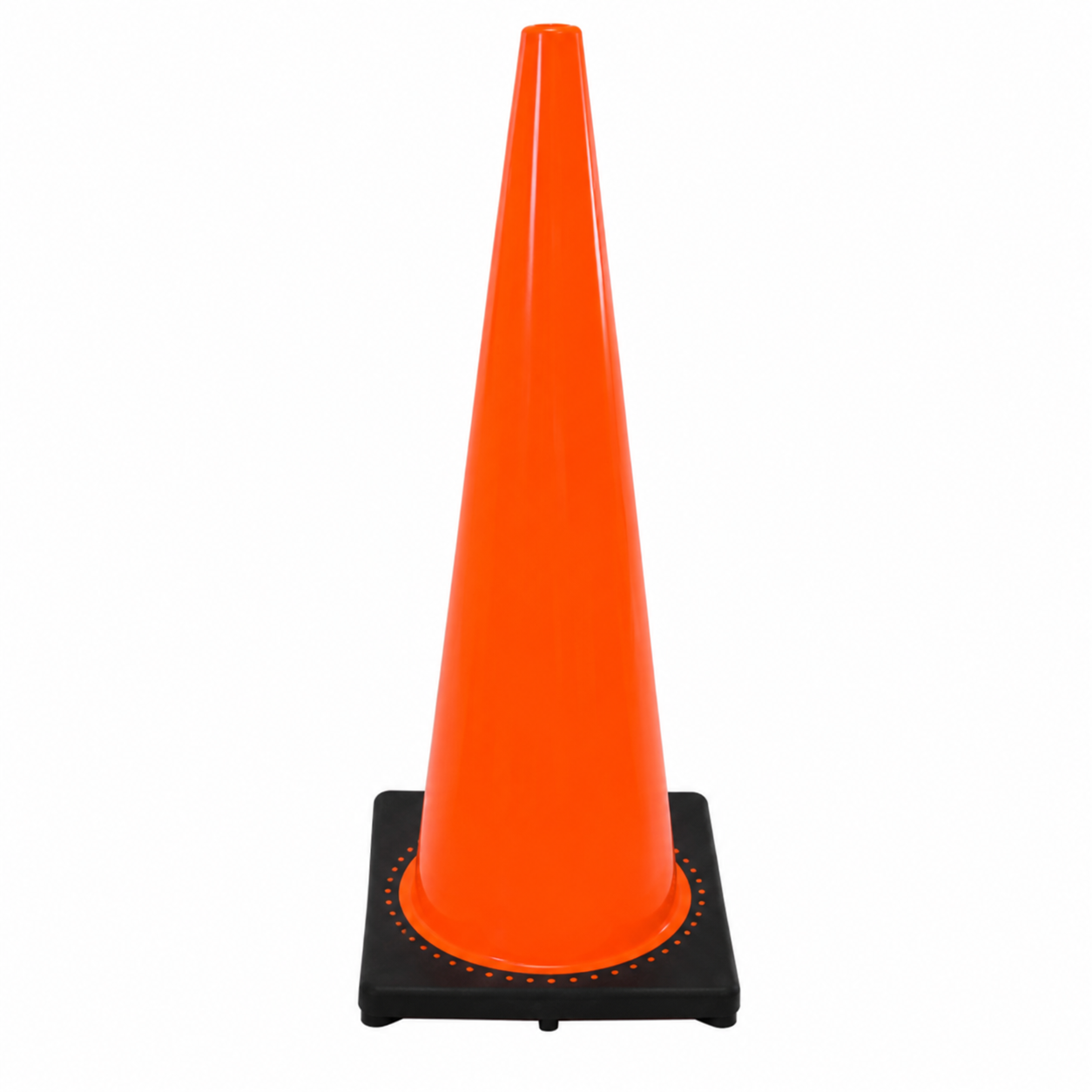 36 inch Orange PVC Traffic Cone with 14 1/2 inch Base