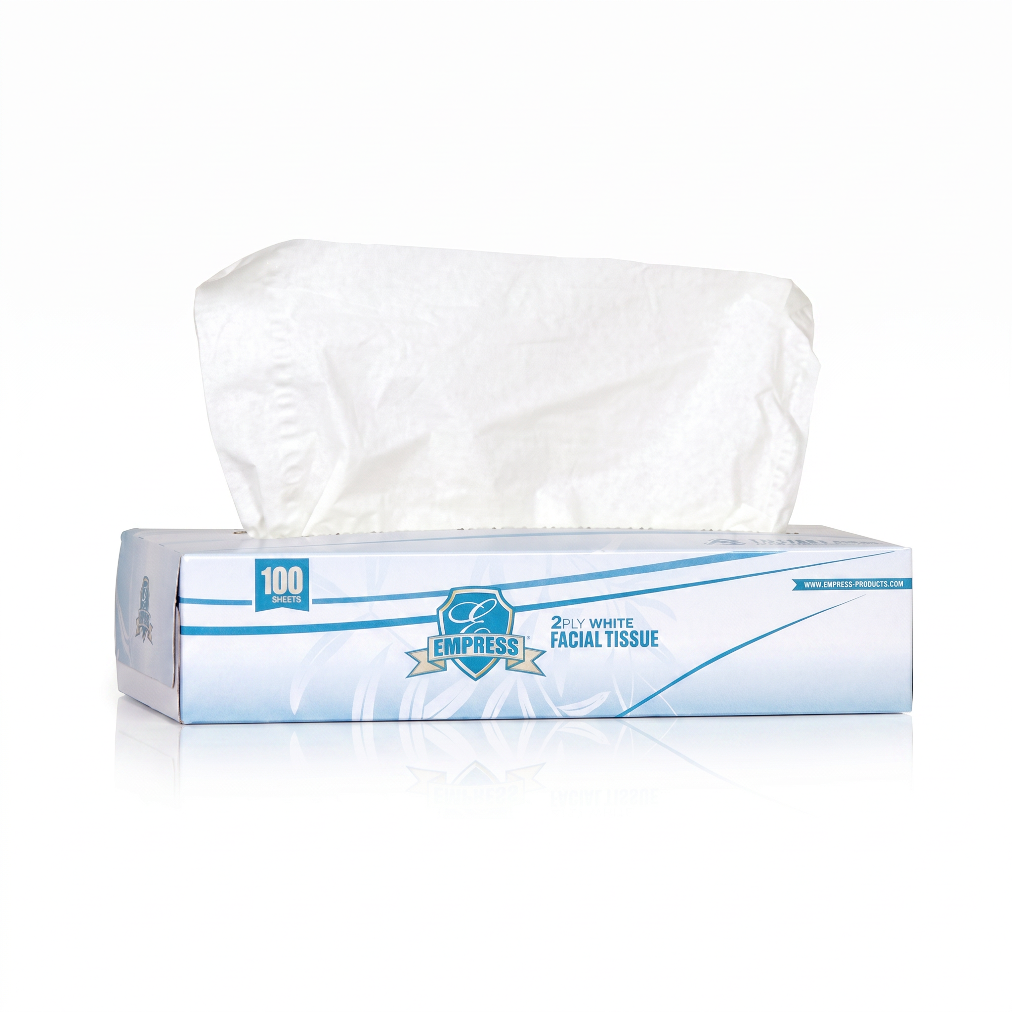 Empress 2-Ply White Facial Tissue Box, 100 Sheets