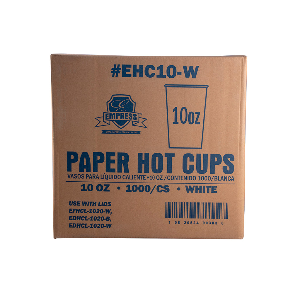 Paper Hot Cup 10 oz Squat White
