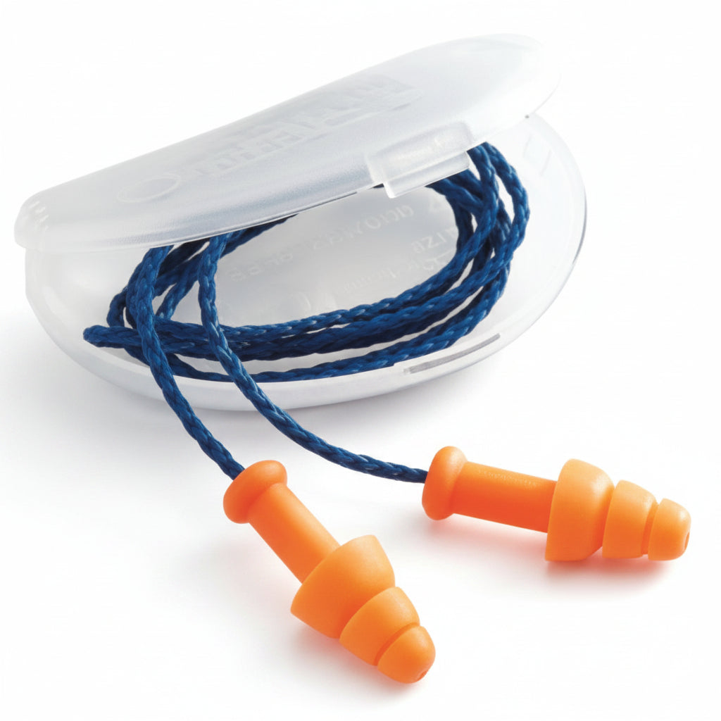 SmartFit Orange TPE Corded Reusable Earplugs NRR 25 dB in HearPack