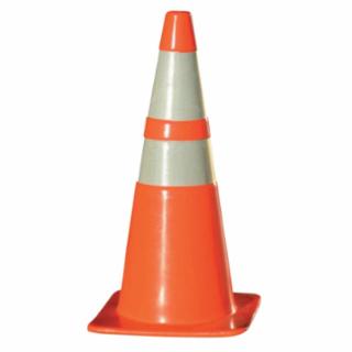 W Series 28 inch Orange PVC Traffic Cone with Reflective Collar