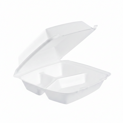 Foam Hinged Container Medium 3-Compartment Perforated