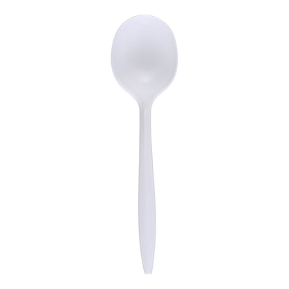 Medium Weight White Wrapped Soup Spoon