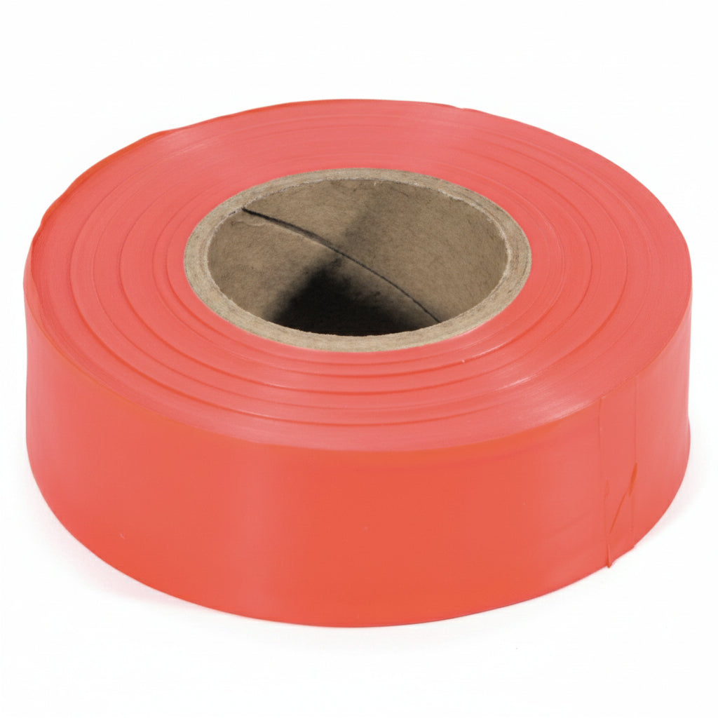Red Glo 1-3/16 in x 150 ft Flagging Tape, 2 mil Vinyl