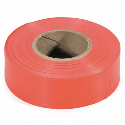 Red Glo 1-3/16 in x 150 ft Flagging Tape, 2 mil Vinyl