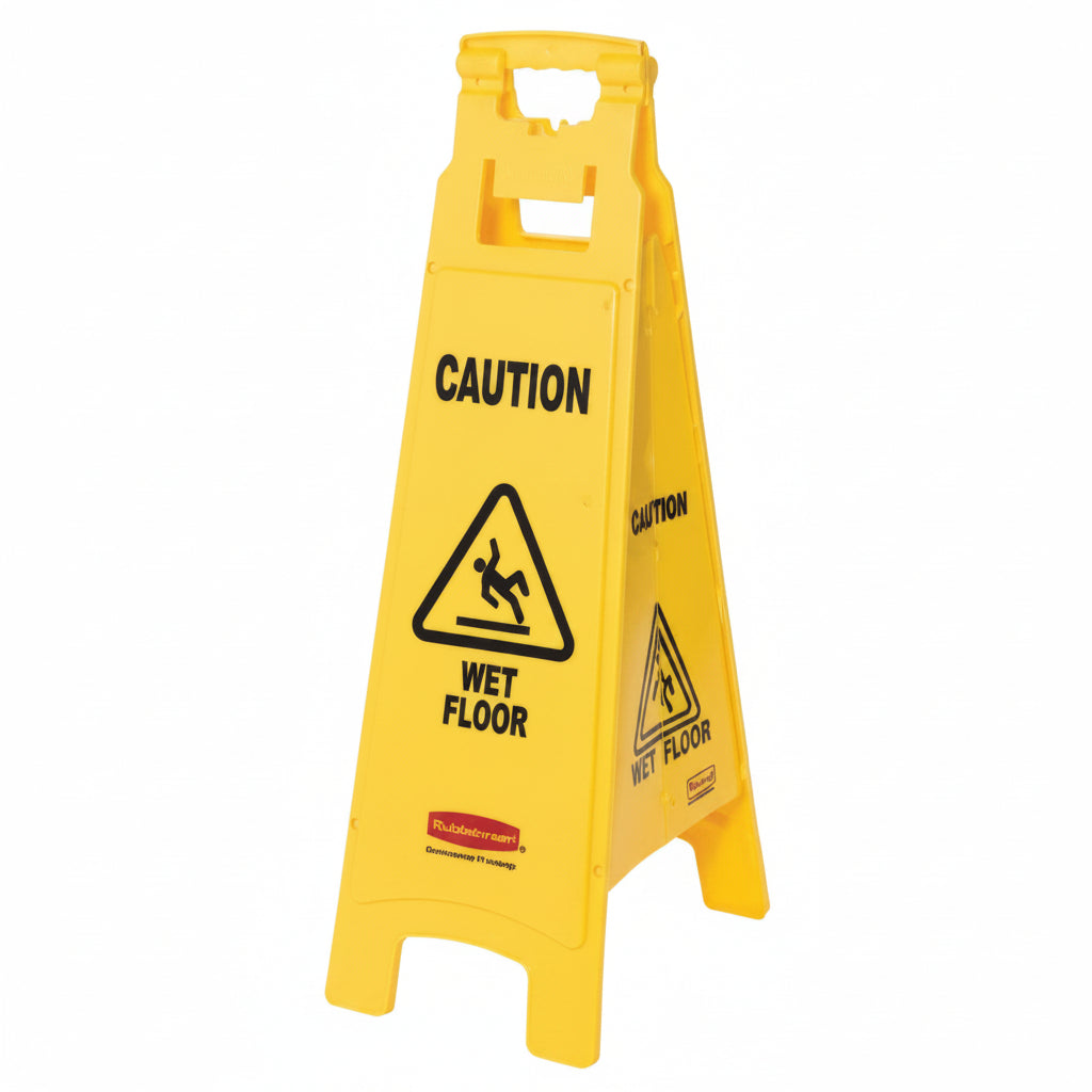 Yellow 37 x 12 inch Caution Wet Floor Safety Sign