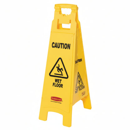 Yellow 37 x 12 inch Caution Wet Floor Safety Sign