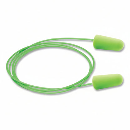 Pura-Fit Bright Green Foam Corded Earplugs NRR 33 dB