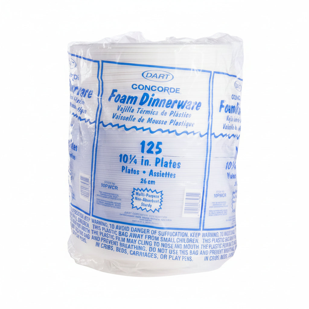 10.25 inch White Foam Plate
