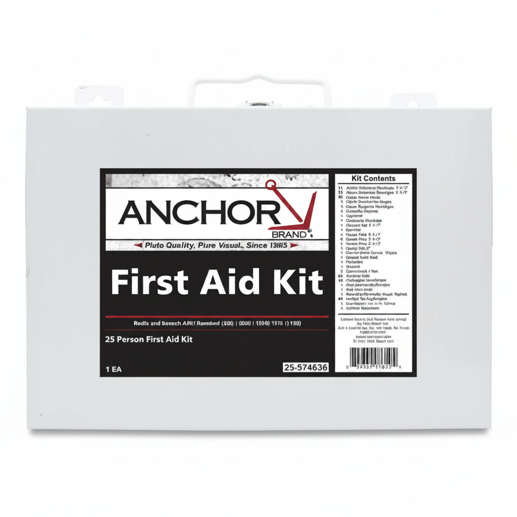 25 Person ANSI 2003 First Aid Kit with Metal Case and Wall Mount