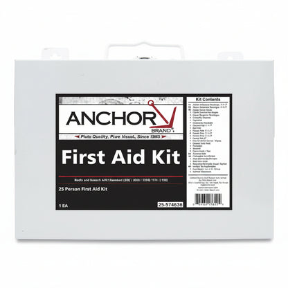 25 Person ANSI 2003 First Aid Kit with Metal Case and Wall Mount