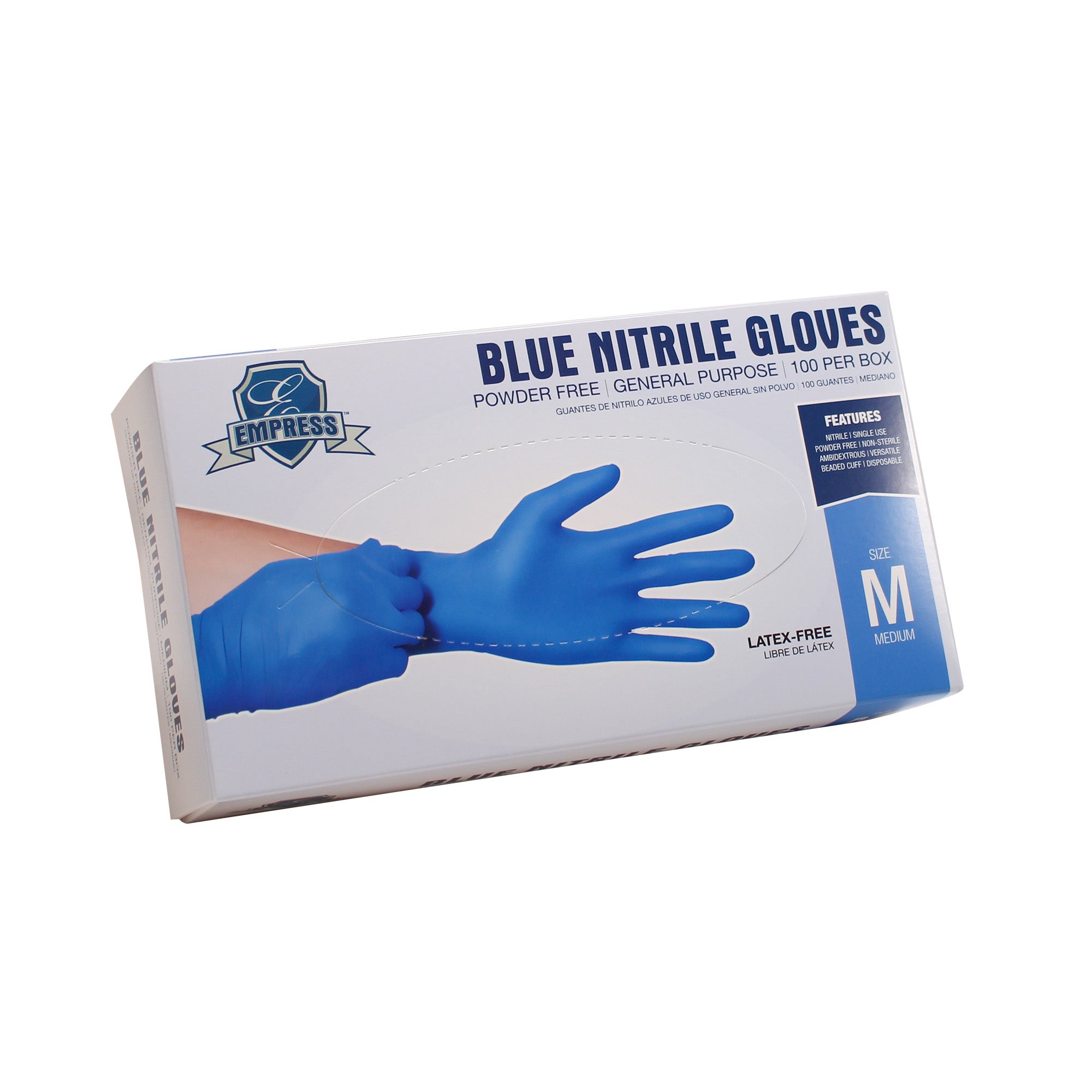 Nitrile Glove Blue Powder Free Medium 3 mil