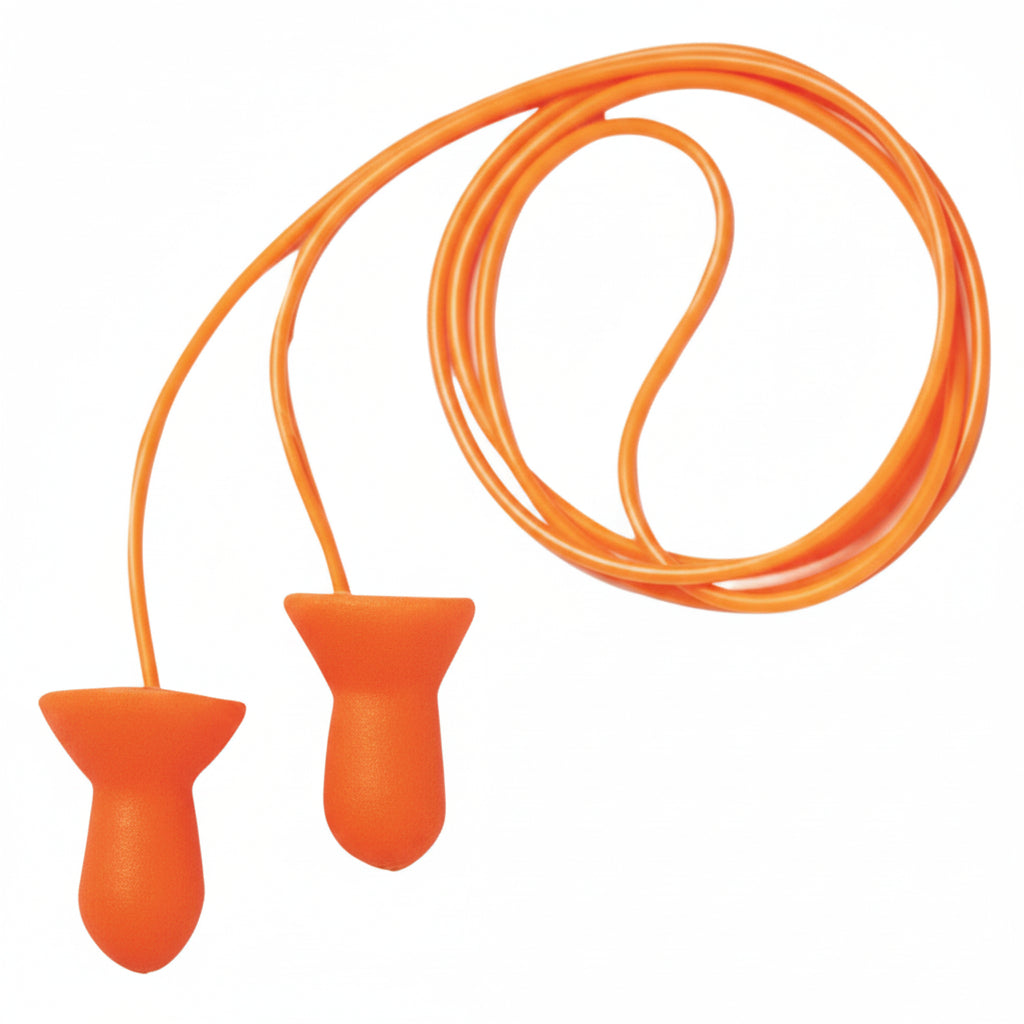 Quiet Reusable Orange Foam Corded Earplugs NRR 26 dB