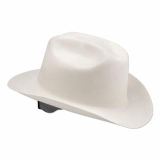 White Western Outlaw Hard Hat with 4-point Ratchet