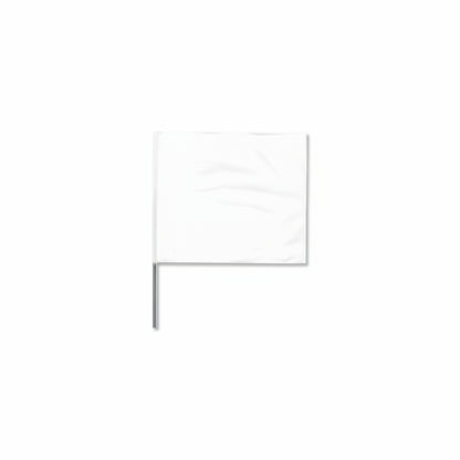 White 4 x 5 inch 30-inch Stake Flag