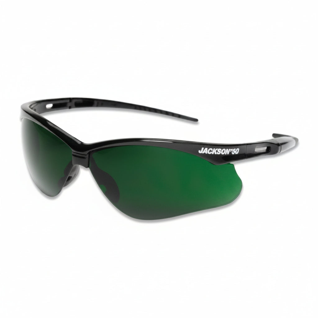 SG Series IR 5.0 Hardcoat Anti-Scratch Safety Glasses with Black Polycarbonate Half-Frame