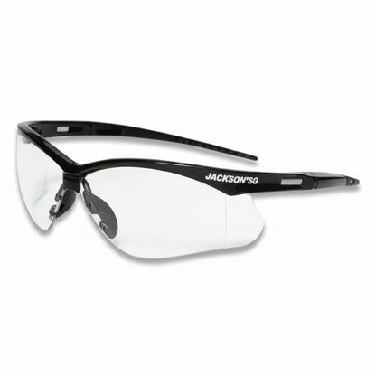 SG Series Clear Hardcoat Anti-Scratch Safety Glasses with Black Polycarbonate Half-Frame, 1.5 Diopter
