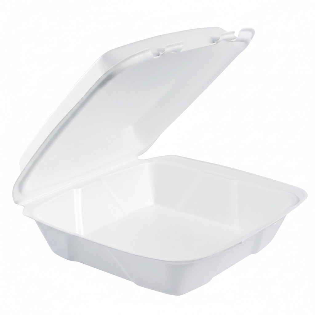 Foam Hinged Container 9" 1-Compartment