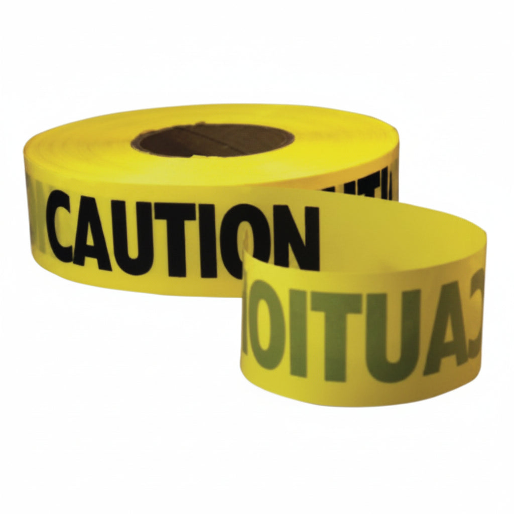 Yellow 3 in x 1,000 ft Caution Safety Barricade Tape, 3 mil