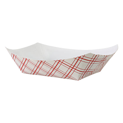 Red Plaid Food Tray 1/2 lb