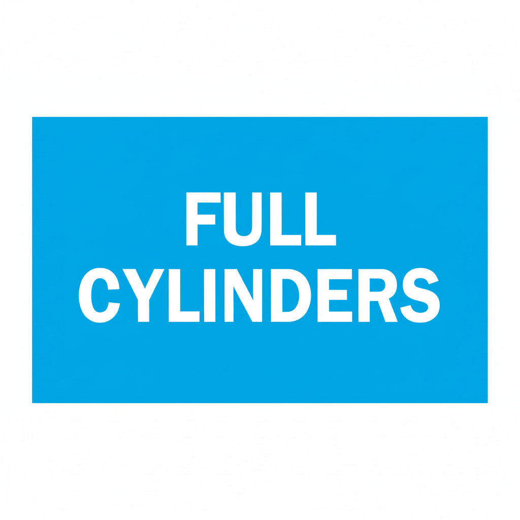 Full Cylinders Chemical and Hazardous Material Sign, Blue/White Plastic, 7 x 10 in