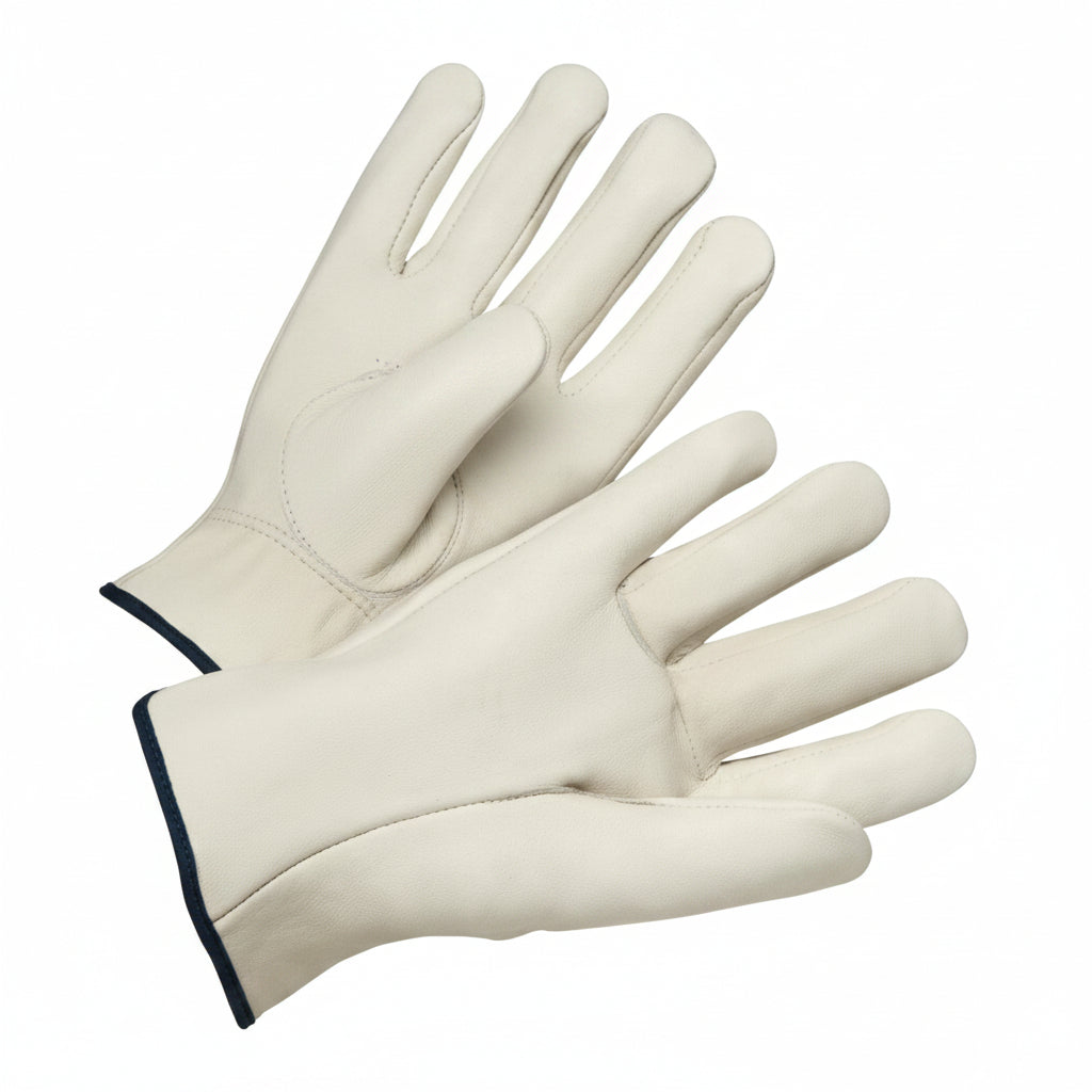 Quality Grain Cowhide Leather Driver Gloves - Large