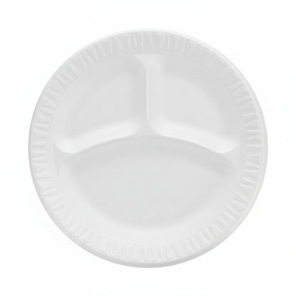 Concorde White Foam Three-Compartment Plate