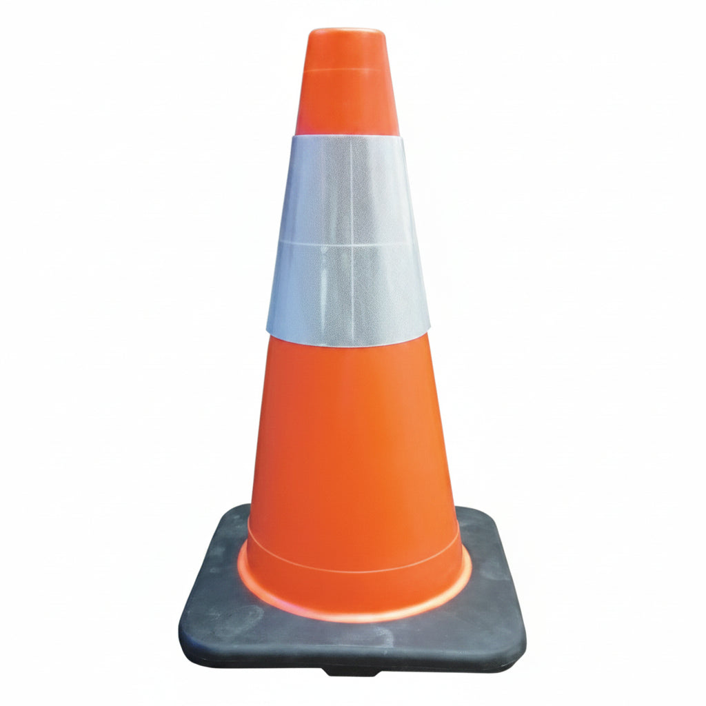 18 inch Orange PVC Traffic Cone with 6 inch Upper Reflective Collar