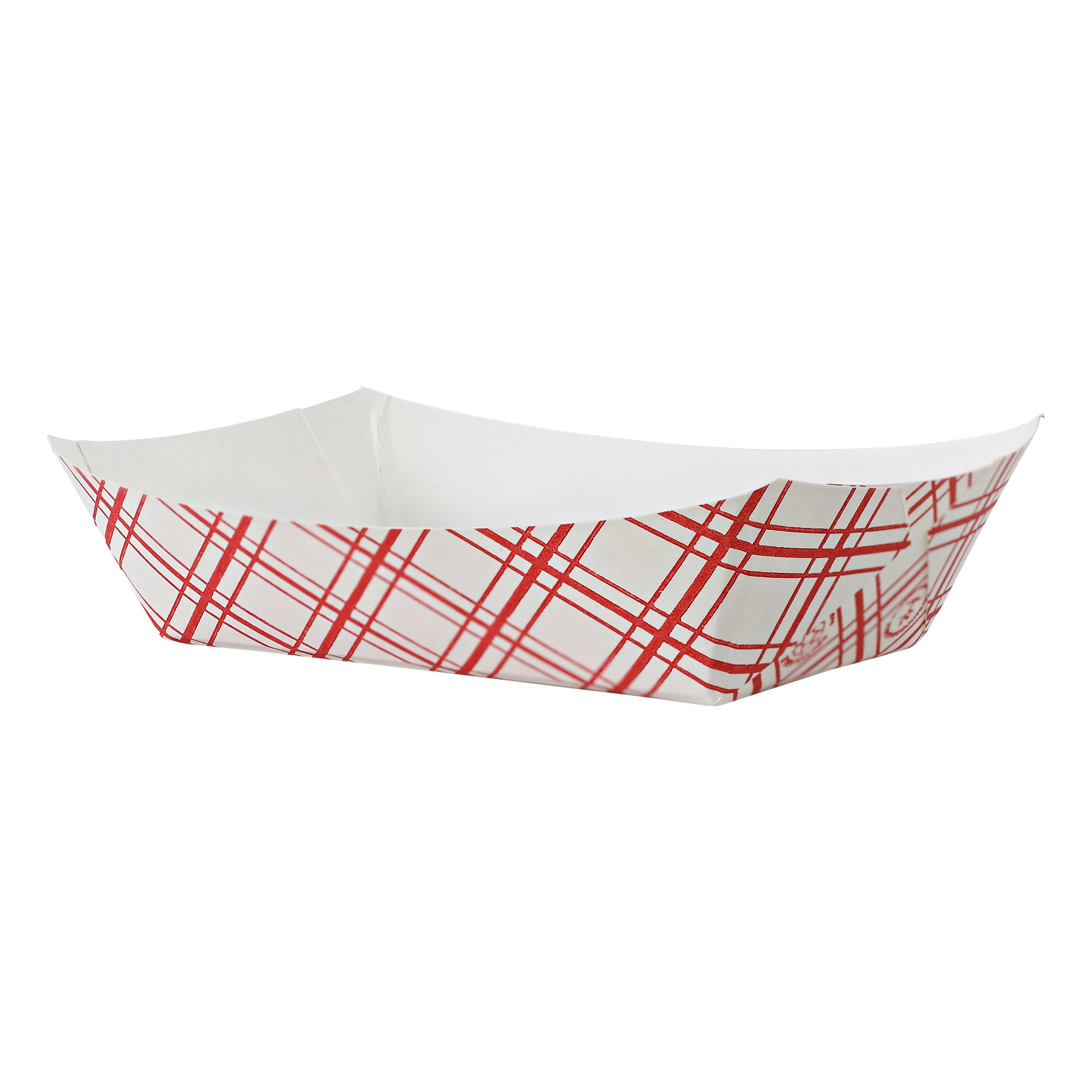 Red Plaid Food Tray 6 oz