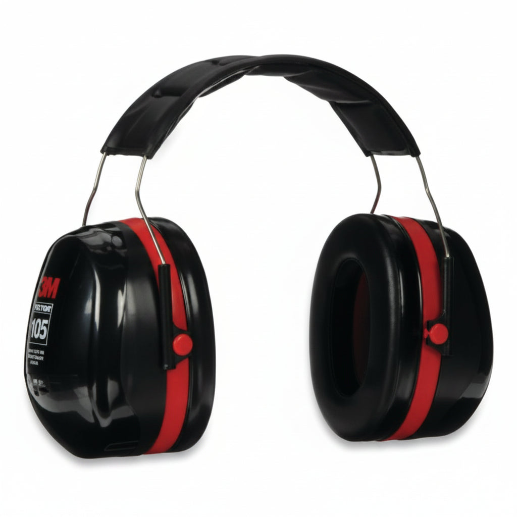 Peltor Optime 105 NRR 30 dB Black/Red Over-the-Head Earmuffs