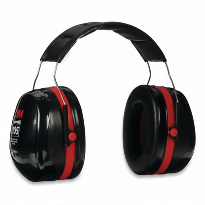 Peltor Optime 105 NRR 30 dB Black/Red Over-the-Head Earmuffs