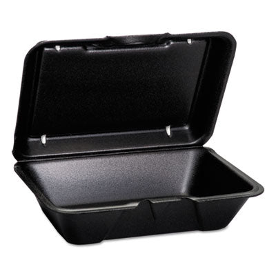 Foam Hinged Container 9" x 6" Black 1-Compartment