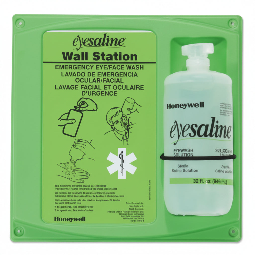 Eyewash Wall Station 32 oz Single Bottle with Wall Mount