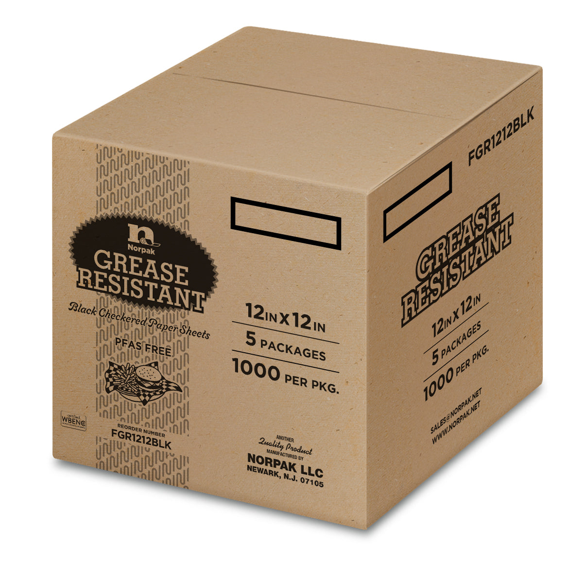 Grease Resistant Liner 12" x 12" Black Check