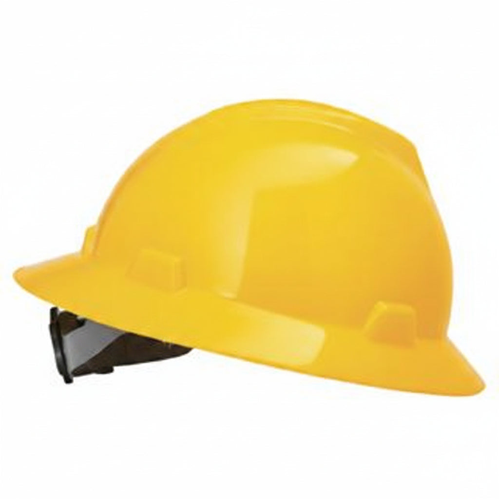Yellow V-Gard Full-Brim Hard Hat with Fas-Trac III Suspension