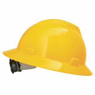Yellow V-Gard Full-Brim Hard Hat with Fas-Trac III Suspension