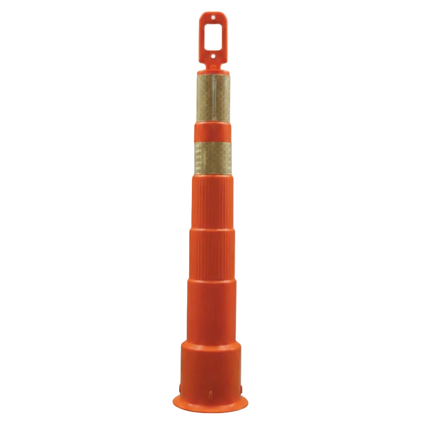 Grip N Go 42 inch Orange Polyethylene Channelizer Cone with HI Reflective Collars