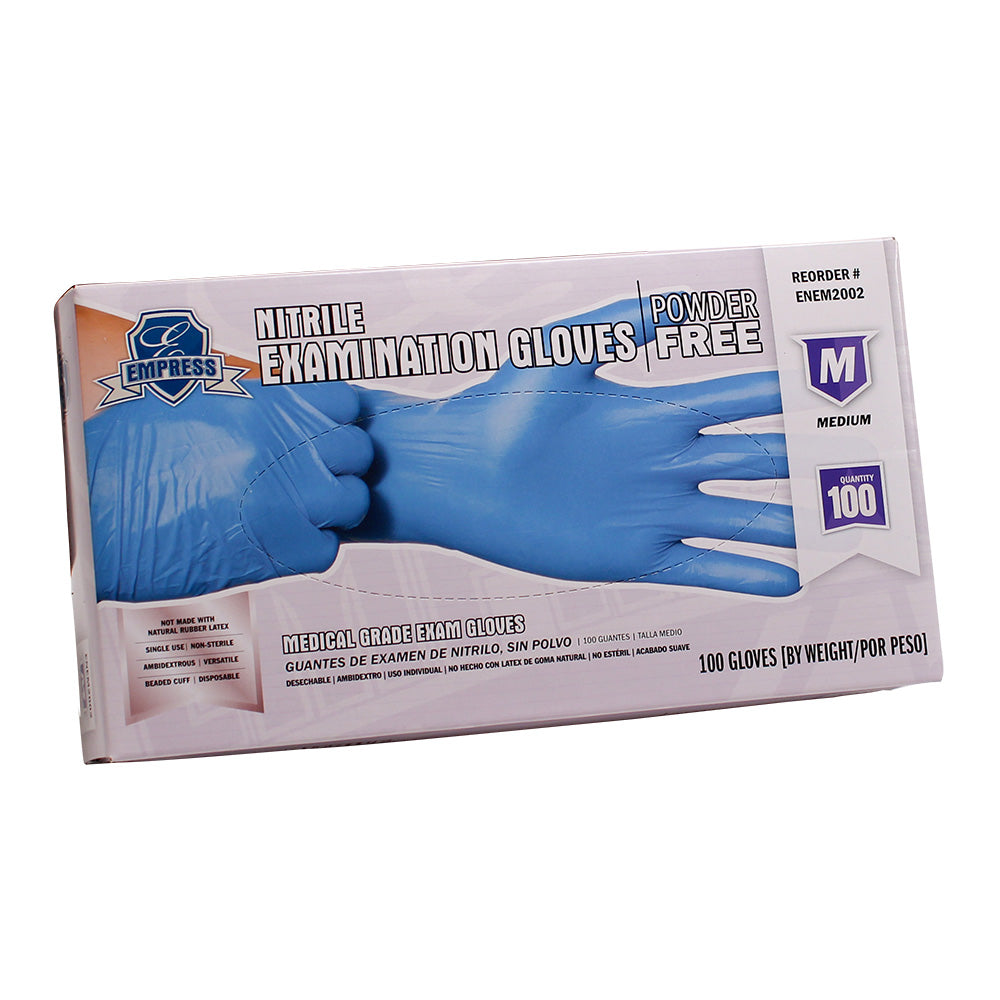Exam Grade Nitrile Glove Blue Powder Free Medium