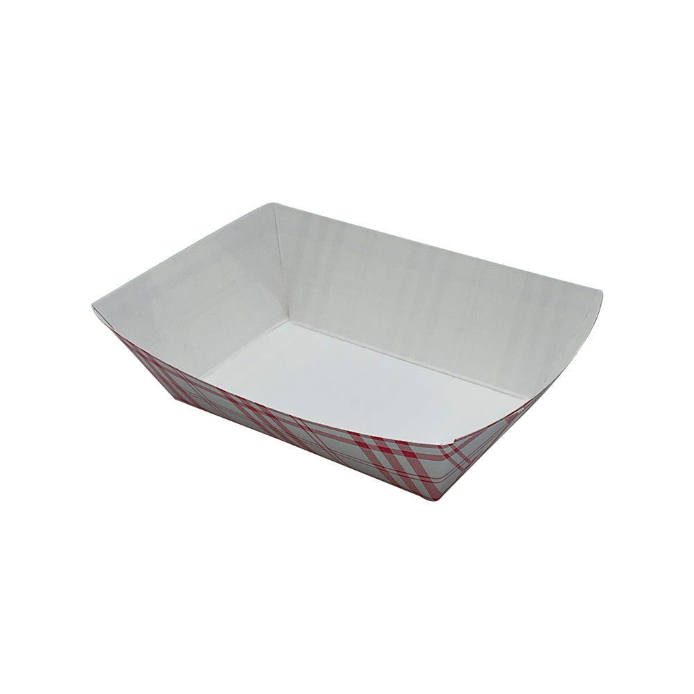 Nova Red Plaid Food Tray 1/2 lb