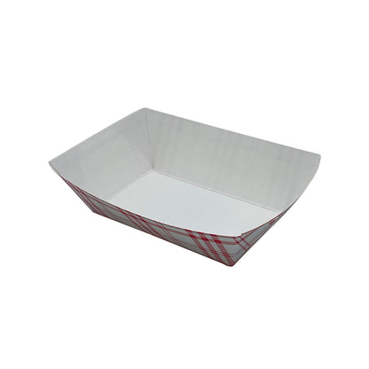 Nova Red Plaid Food Tray 1/2 lb