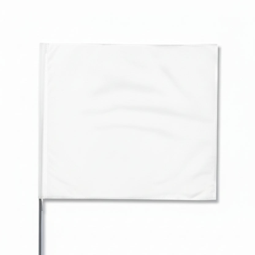White 4 x 5 inch 21-inch Stake Flag