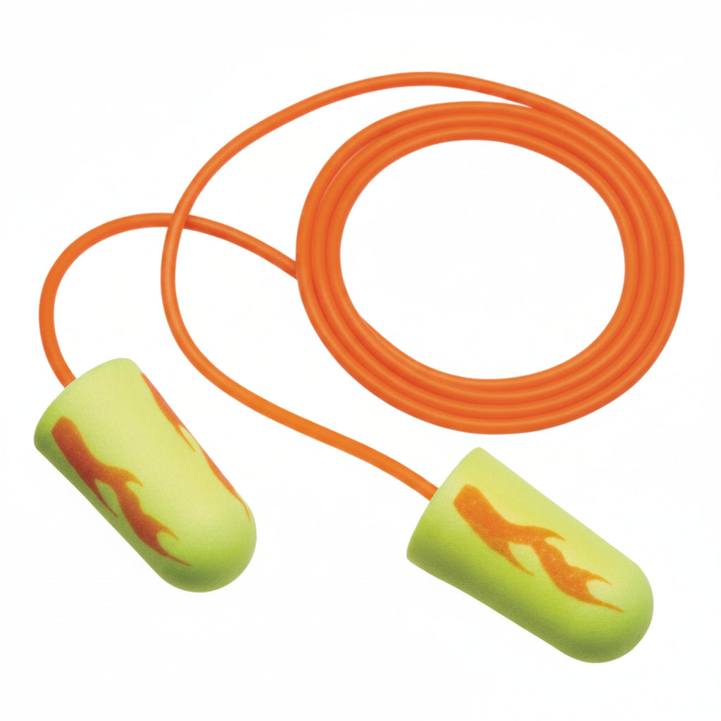 E-A-Rsoft Yellow Neon Blasts Yellow Polyurethane Corded Foam Earplugs NRR 33 dB